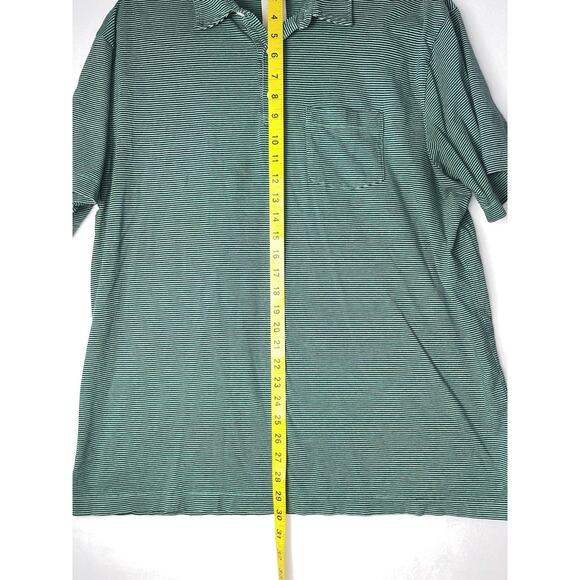 Patagonia Men's Squeaky Clean Polo 52776 Green and Navy Stripe Size XL - Picture 6 of 9